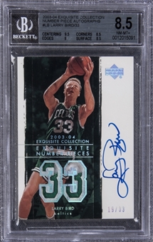 2003-04 UD "Exquisite Collection" Number Pieces #LB Larry Bird Signed Card (#19/33) – BGS NM-MT+ 8.5/BGS 10